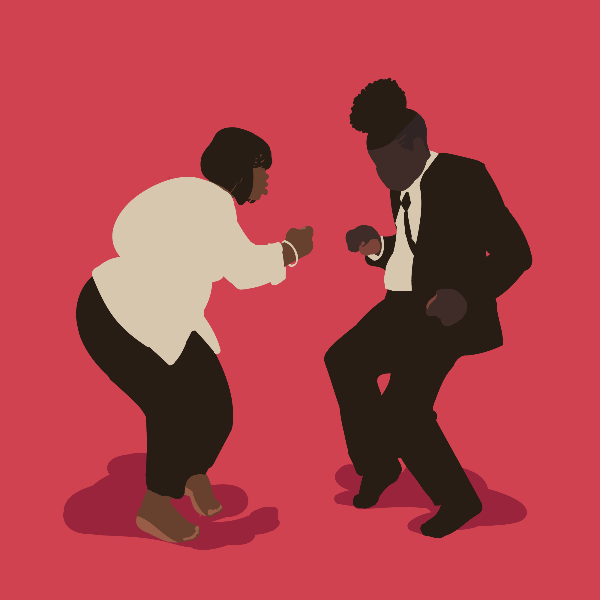 mulher preta e homem preto dançando